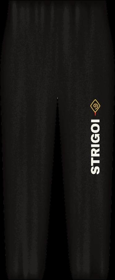 Pantalon training noir encre, l'emblème polenta sur la cuisse gauche